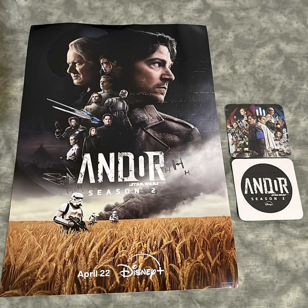 Star Wars ANDOR Season 2 Poster ORIGIN 13 x 19 new Disney + BONUS coaster